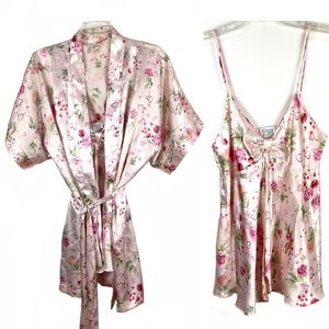 Vintage Cinema Etoile 2pc Set Robe Gown Pink